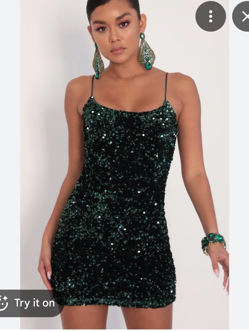 Lucy In The Sky Green Velvet and Sequins Bodycon Mini Homecoming Dress